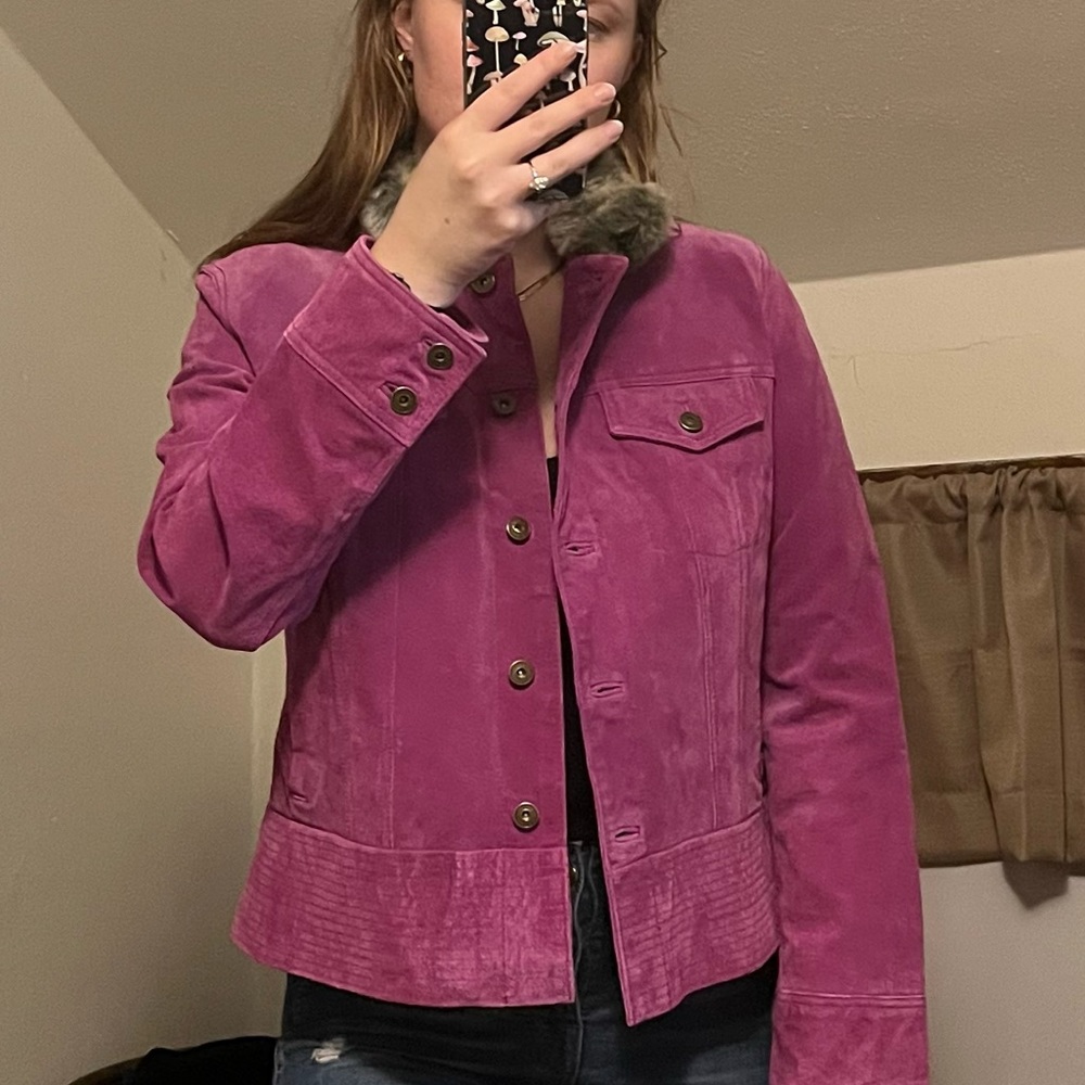 Vintage 100% Leather Suede Jacket - Picture 12 of 12